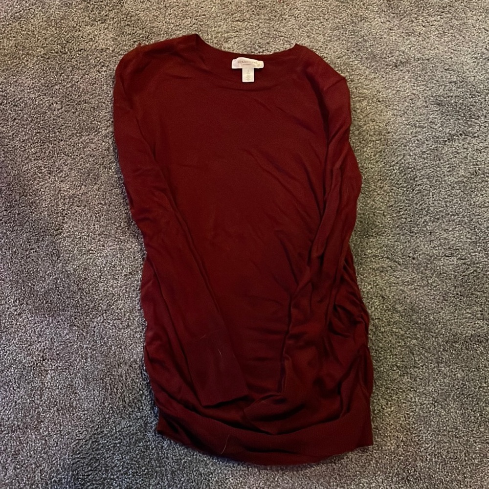 Motherhood maternity, long sleeve, size small, maroon sweater.